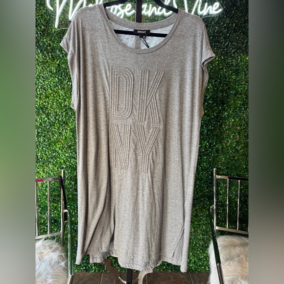 New DKNY grey tee shirt dress - Picture 1 of 8